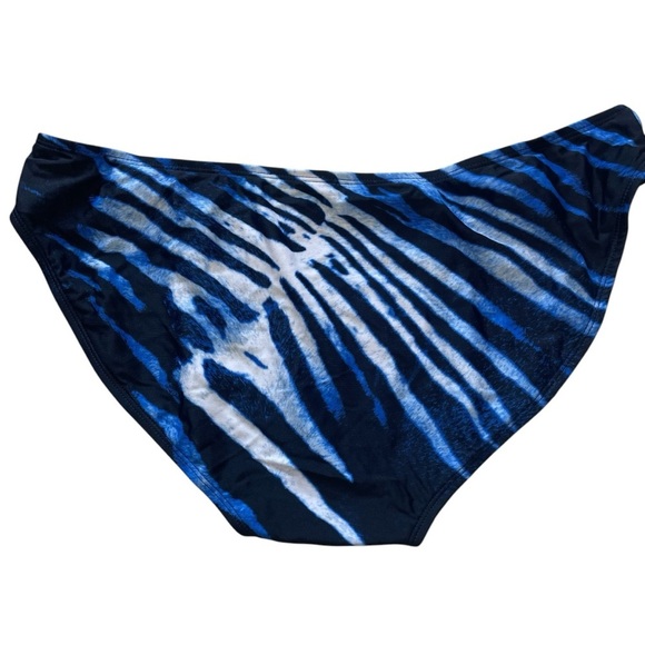 NEW Rachel Roy Strappy Bikini Bottom in Blue Zebra - Picture 4 of 8